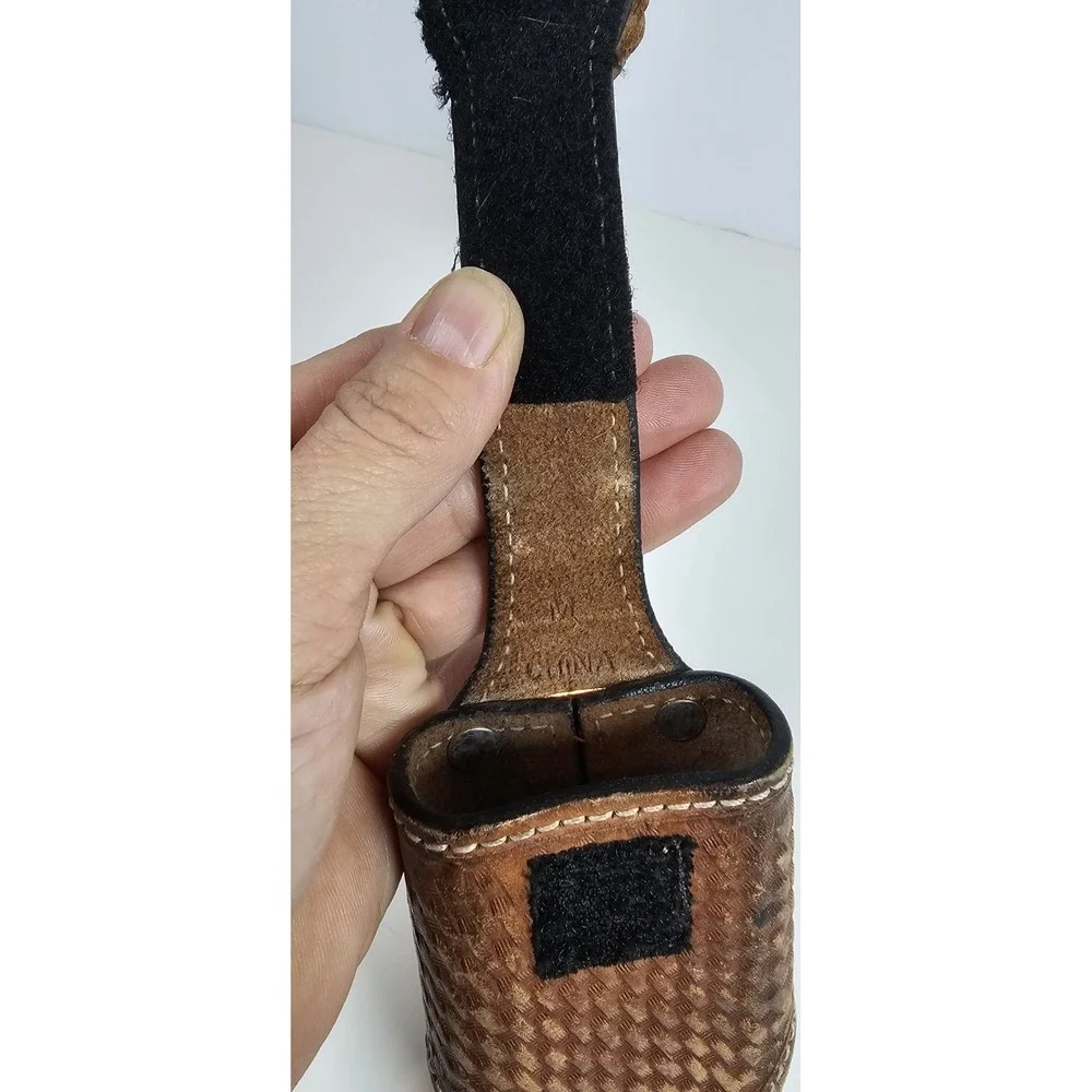 Hand Tooled Leather Cell Phone/Pager Case‎ Concho Belt Clip Holster 4
